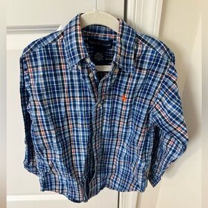 Polo by Ralph Lauren Blue Plaid Kids Button Down Shirt